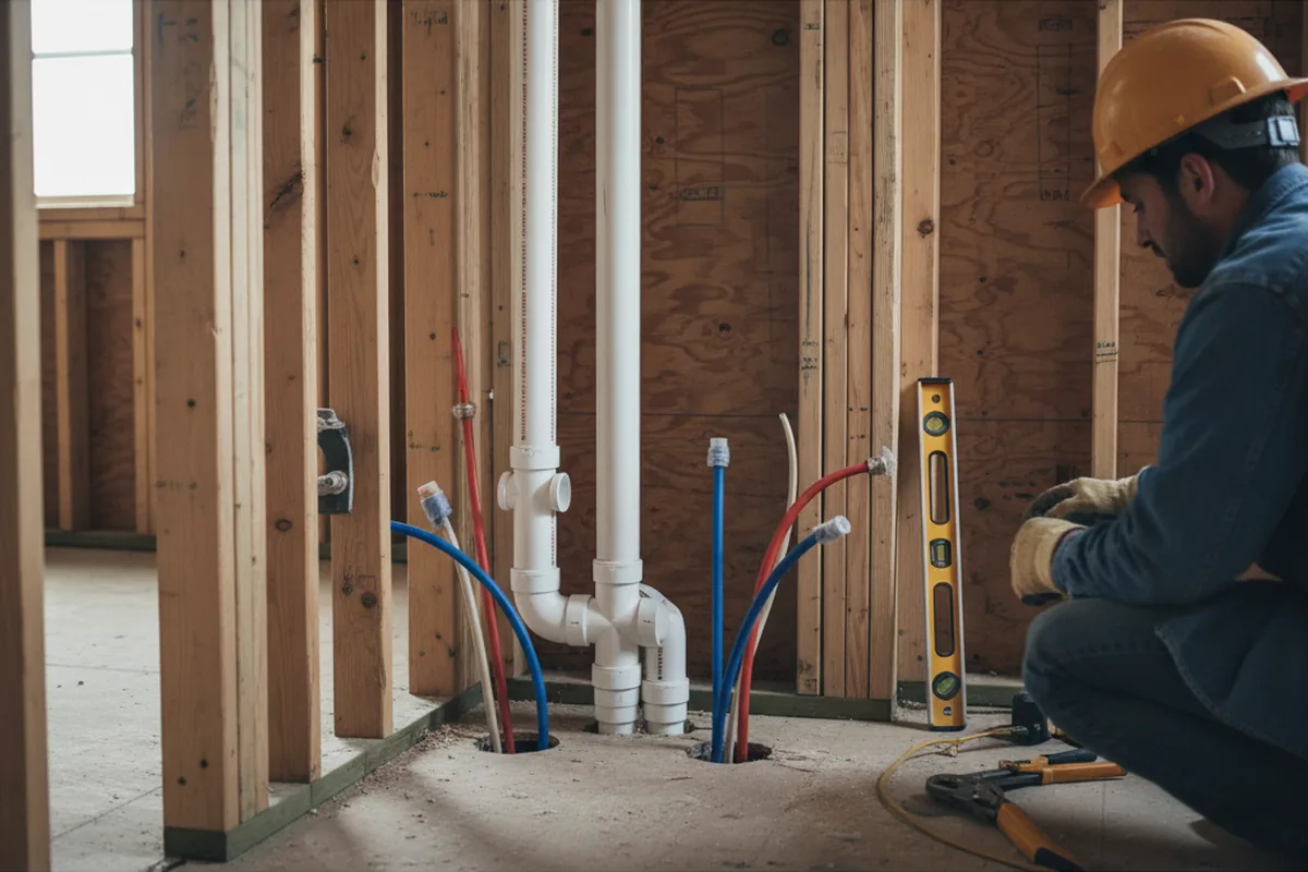 Drain and supply rough-in during Drain Cleaning in Ottawa