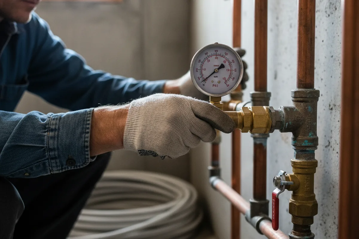 Pressure testing a repaired line during Water Line Repair in Ottawa